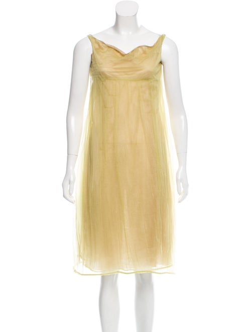 Calvin Klein Collection Semi-Sheer Midi Dress Gree