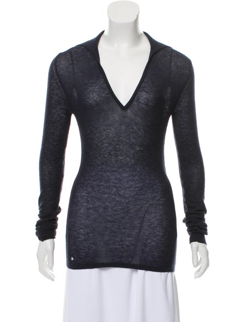 Calvin Klein Collection Collared Rib Knit Sweater