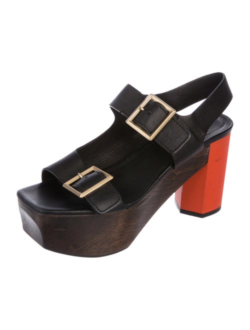 Calvin Klein Collection Leather Platform Sandals