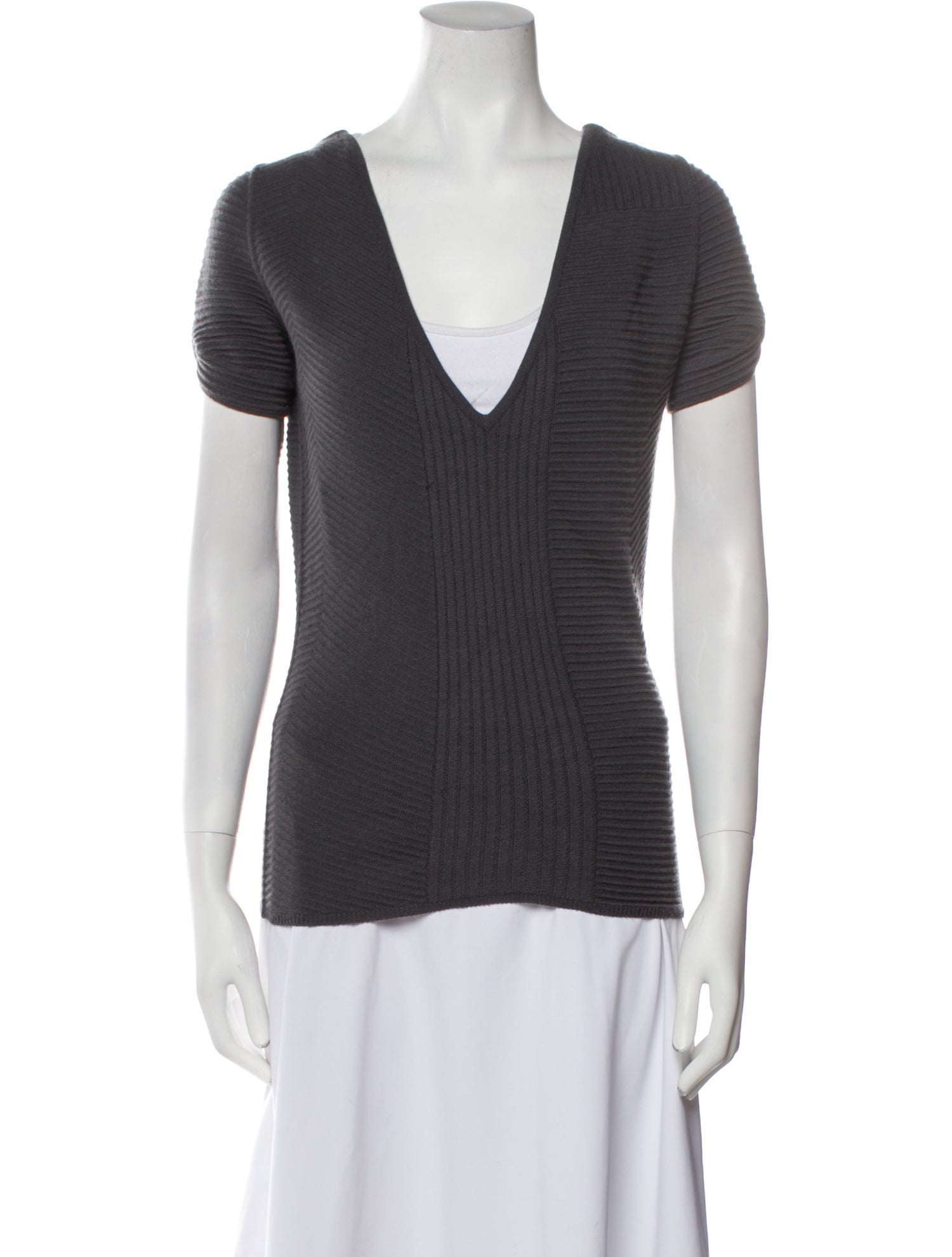 Calvin Klein Collection Plunge Neckline Sweater