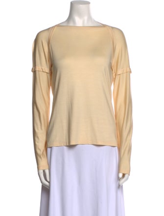 Calvin Klein Collection Silk Bateau Neckline Top