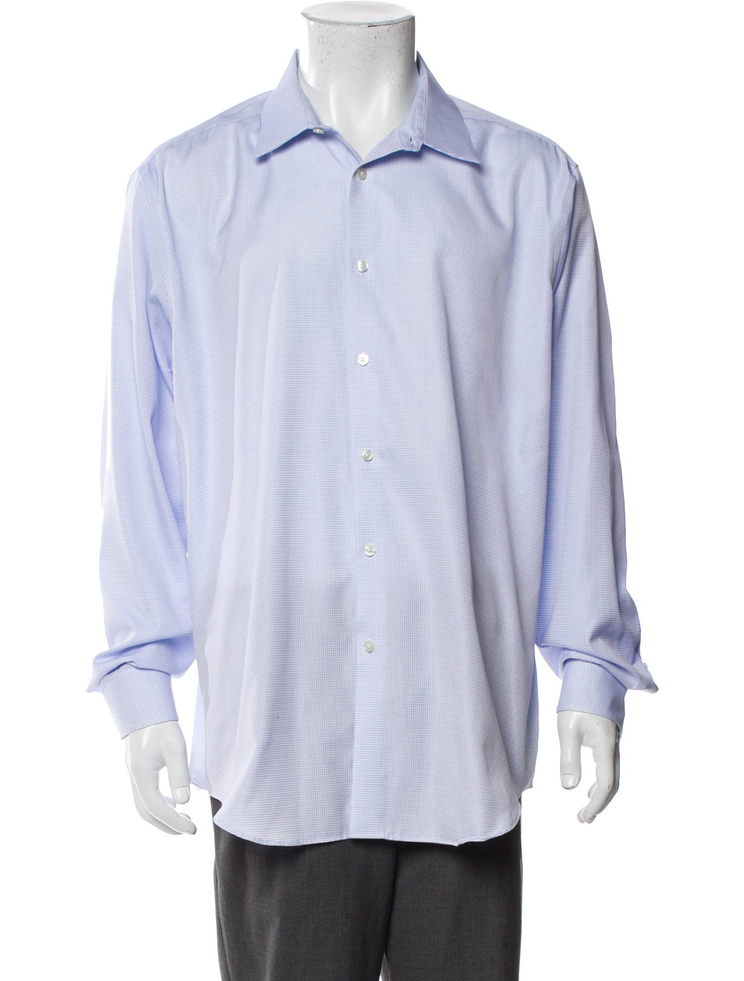 Calvin Klein Collection Plaid Print Long Sleeve Dress Shirt