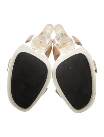 Calvin Klein Collection Leather T-Strap Sandals