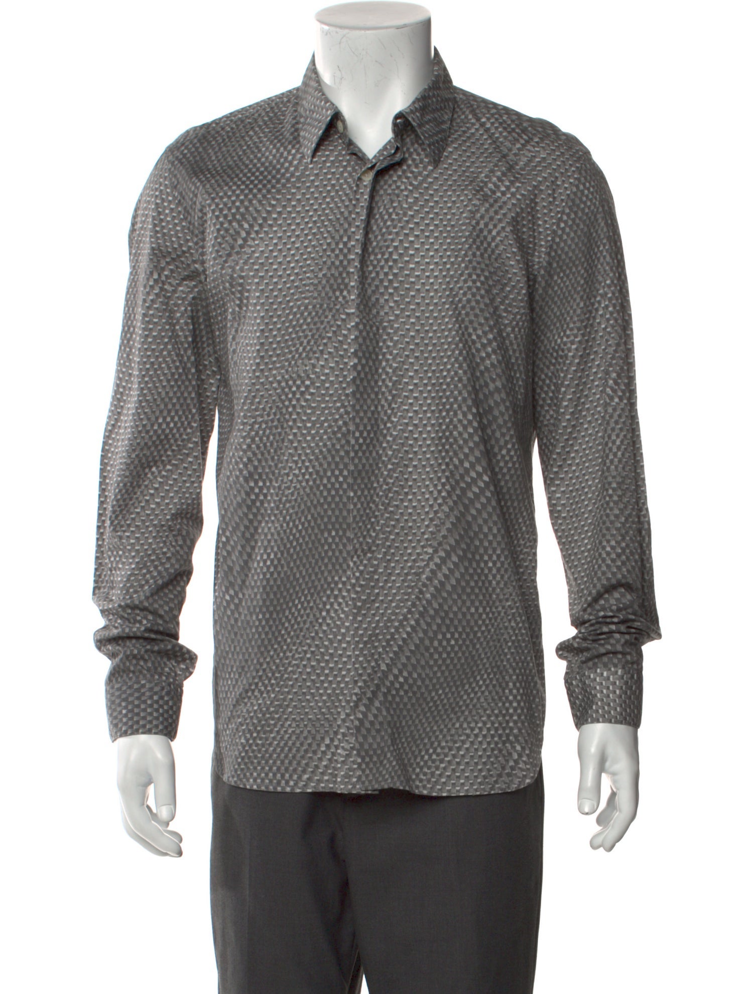 Calvin Klein Collection Polka Dot Print Long Sleeve Dress Shirt