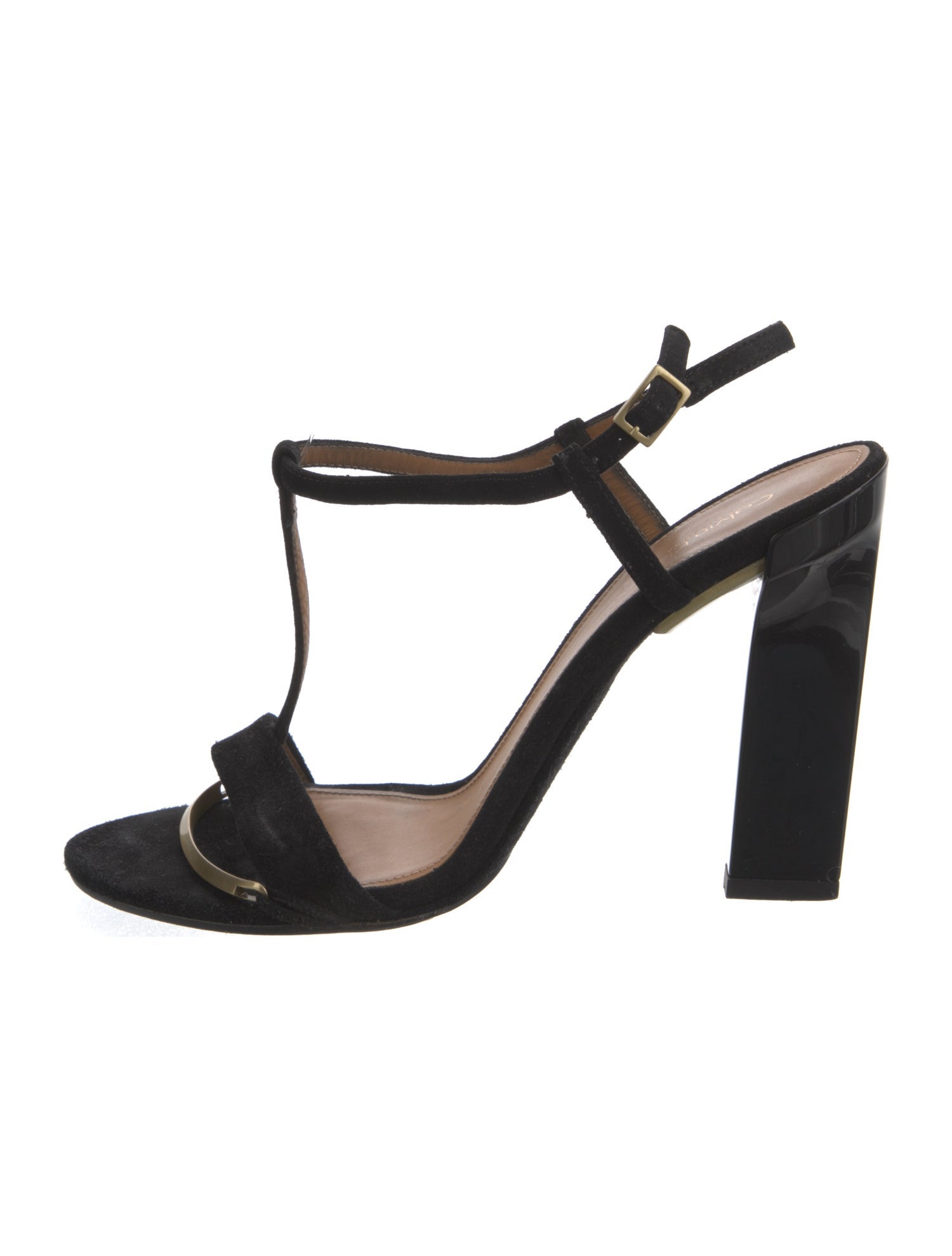 Calvin Klein Collection Leather T-Strap Sandals