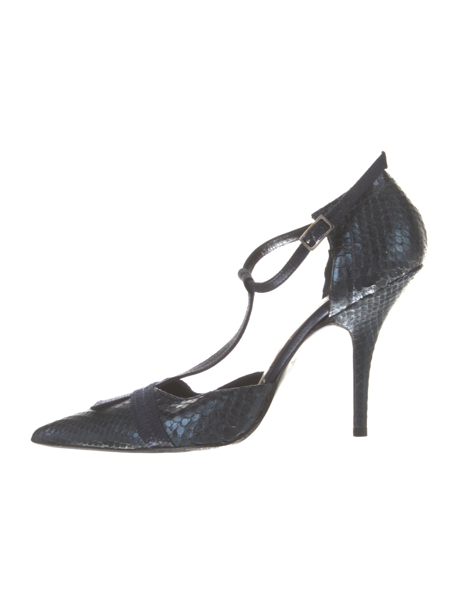 Calvin Klein Collection Leather T-Strap Pumps