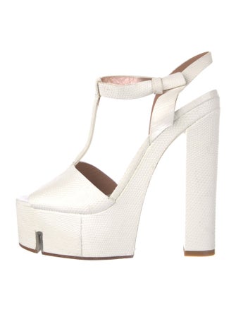 Calvin Klein Collection Leather T-Strap Pumps