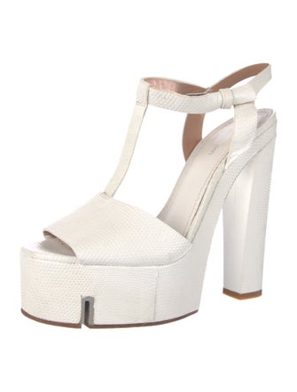 Calvin Klein Collection Leather T-Strap Pumps