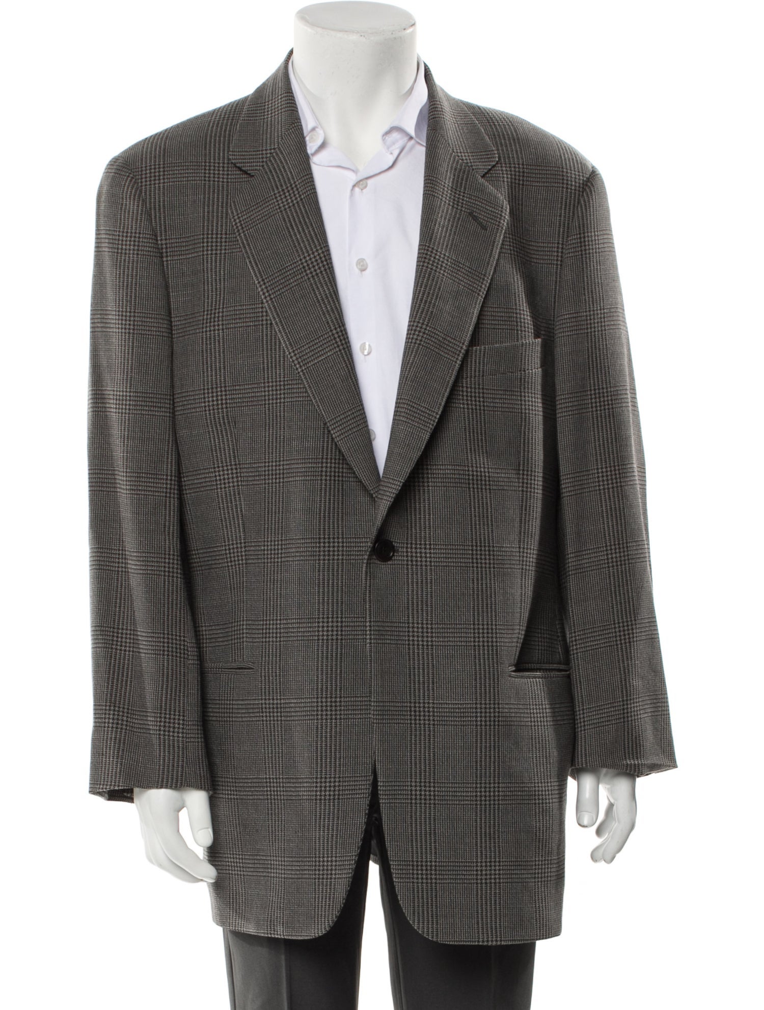 Calvin Klein Collection Virgin Wool Houndstooth Print Blazer