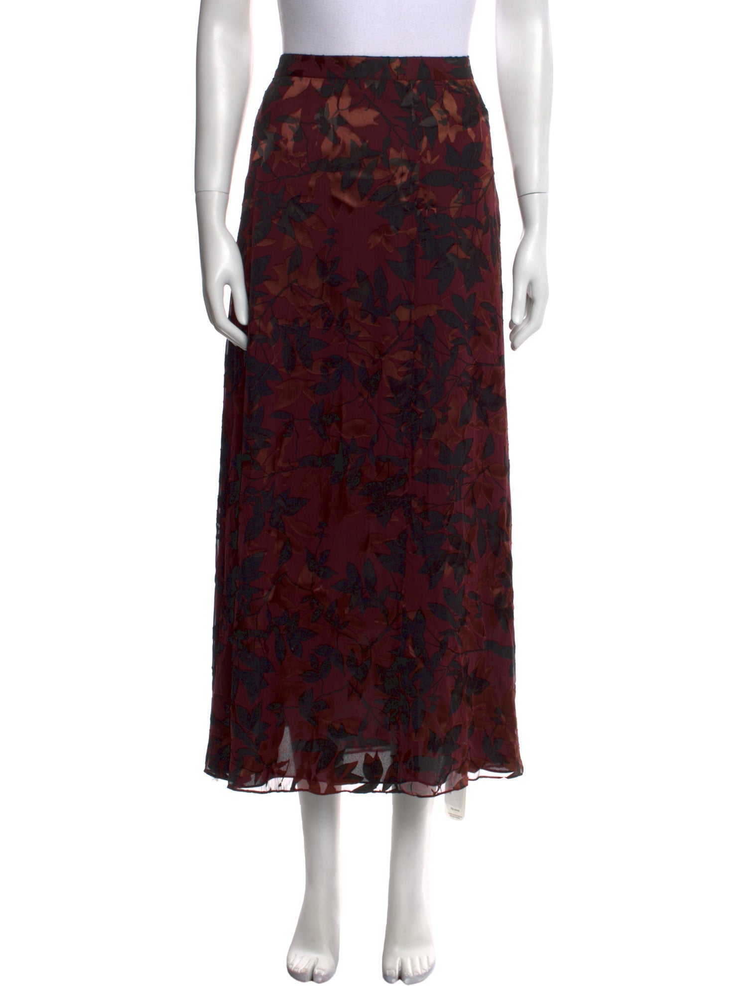 Calvin Klein Collection Floral Print Midi Length Skirt