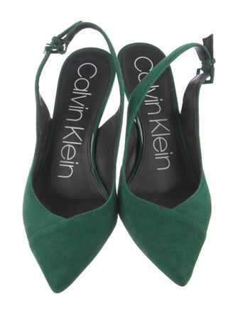 Calvin Klein Collection Suede Slingback Pumps