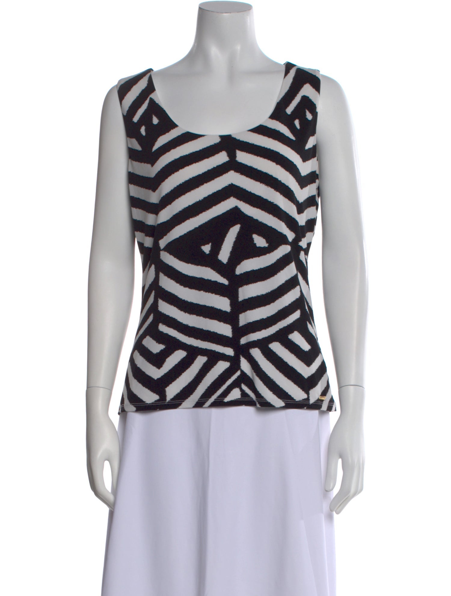 Calvin Klein Collection Striped Scoop Neck Top