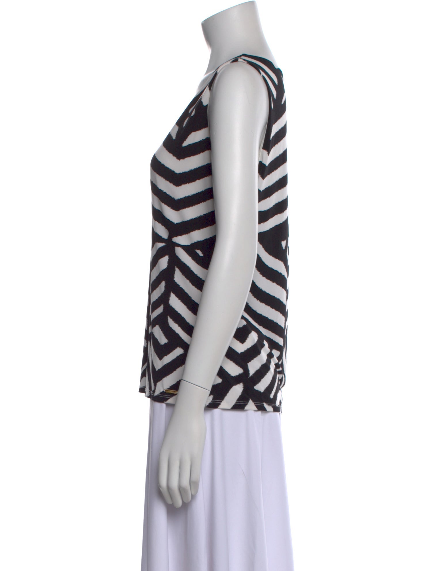 Calvin Klein Collection Striped Scoop Neck Top