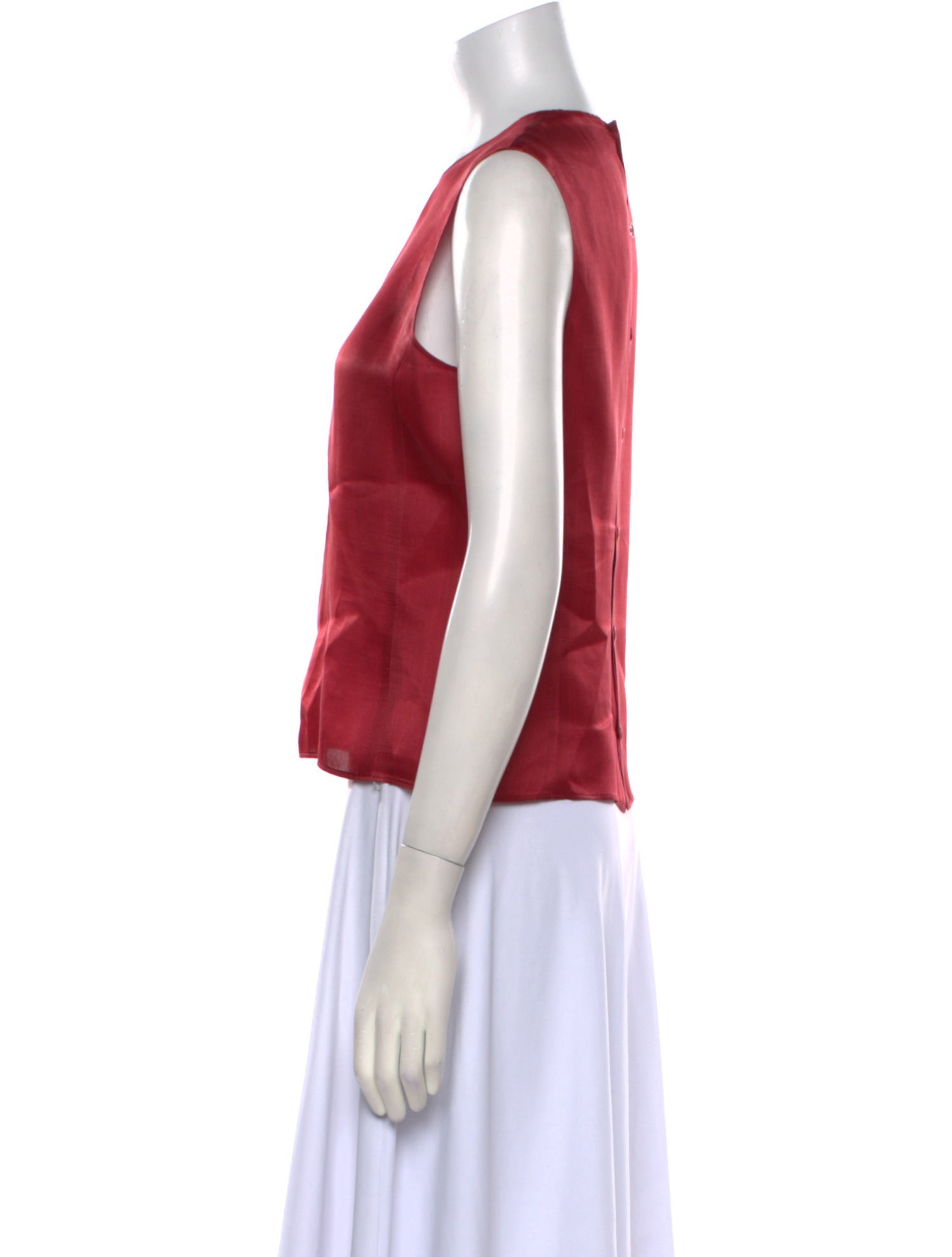 Calvin Klein Collection Silk Crew Neck Crop Top