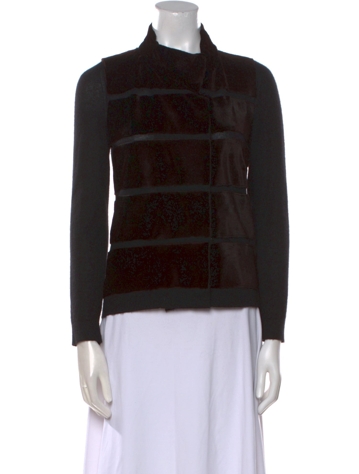 Calvin Klein Collection Vintage Fur-Trimmed Blouse