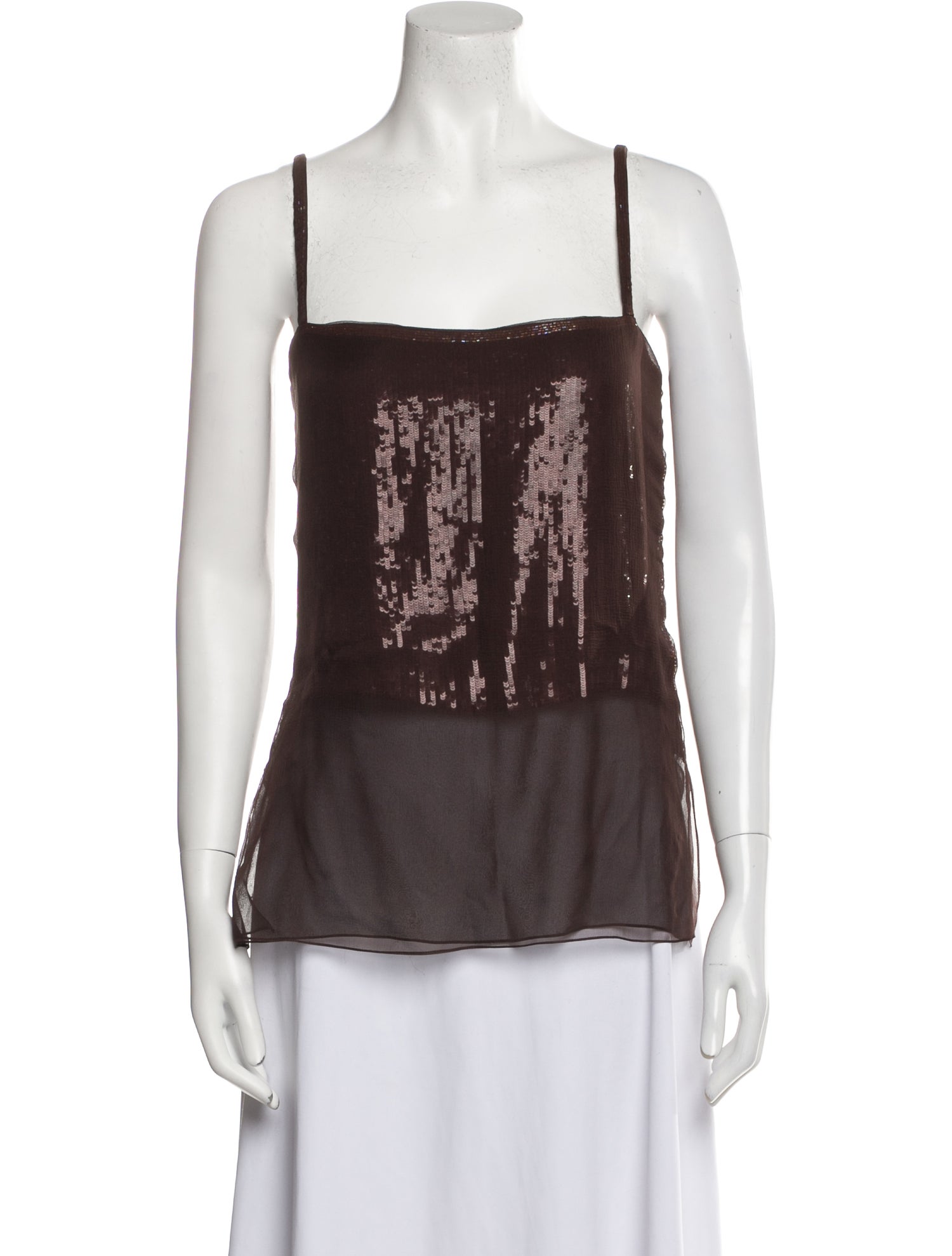 Calvin Klein Collection Silk Square Neckline Top