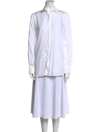 Calvin Klein Collection Striped Long Sleeve Button-Up Top