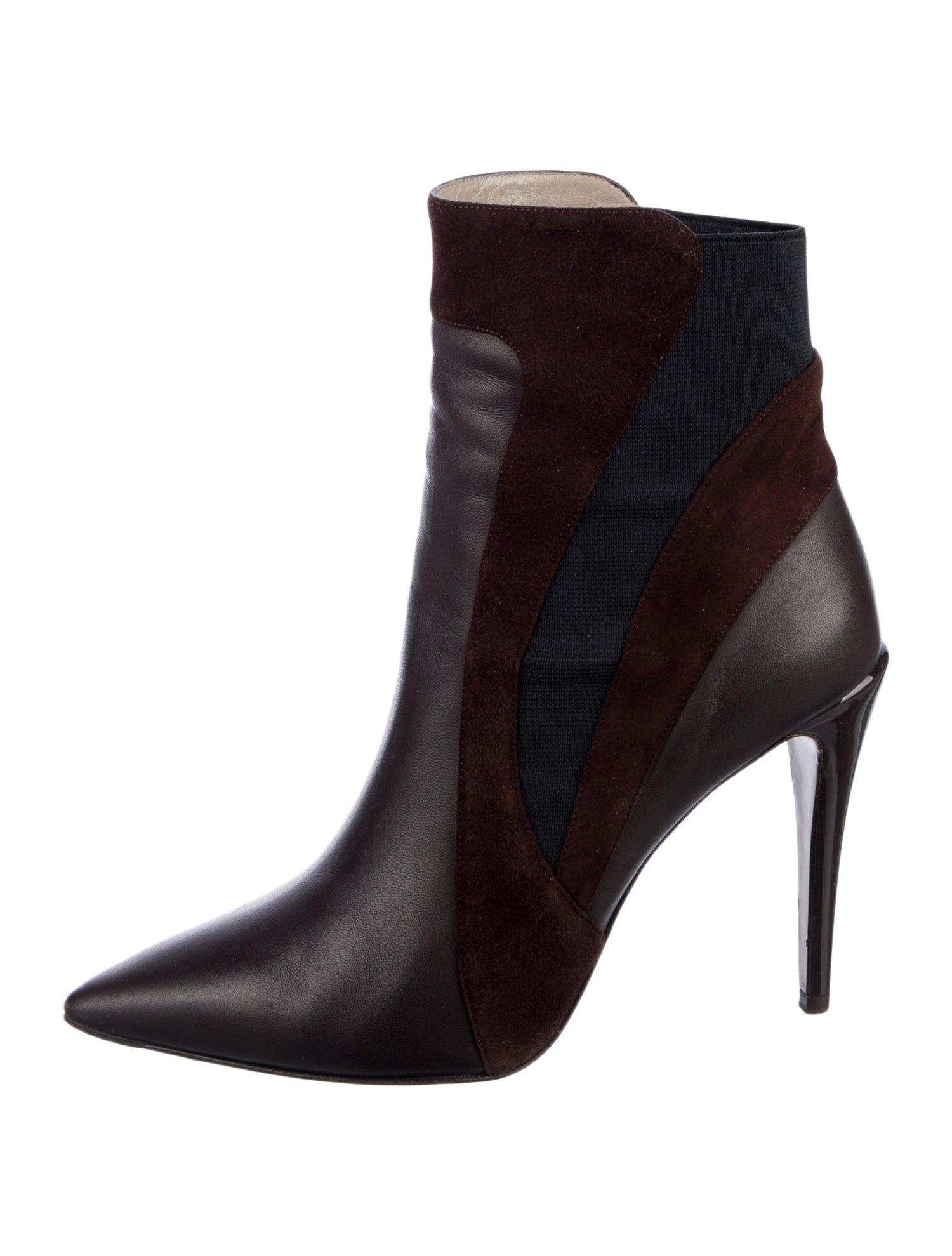 Calvin Klein Collection Leather Colorblock Pattern Boots