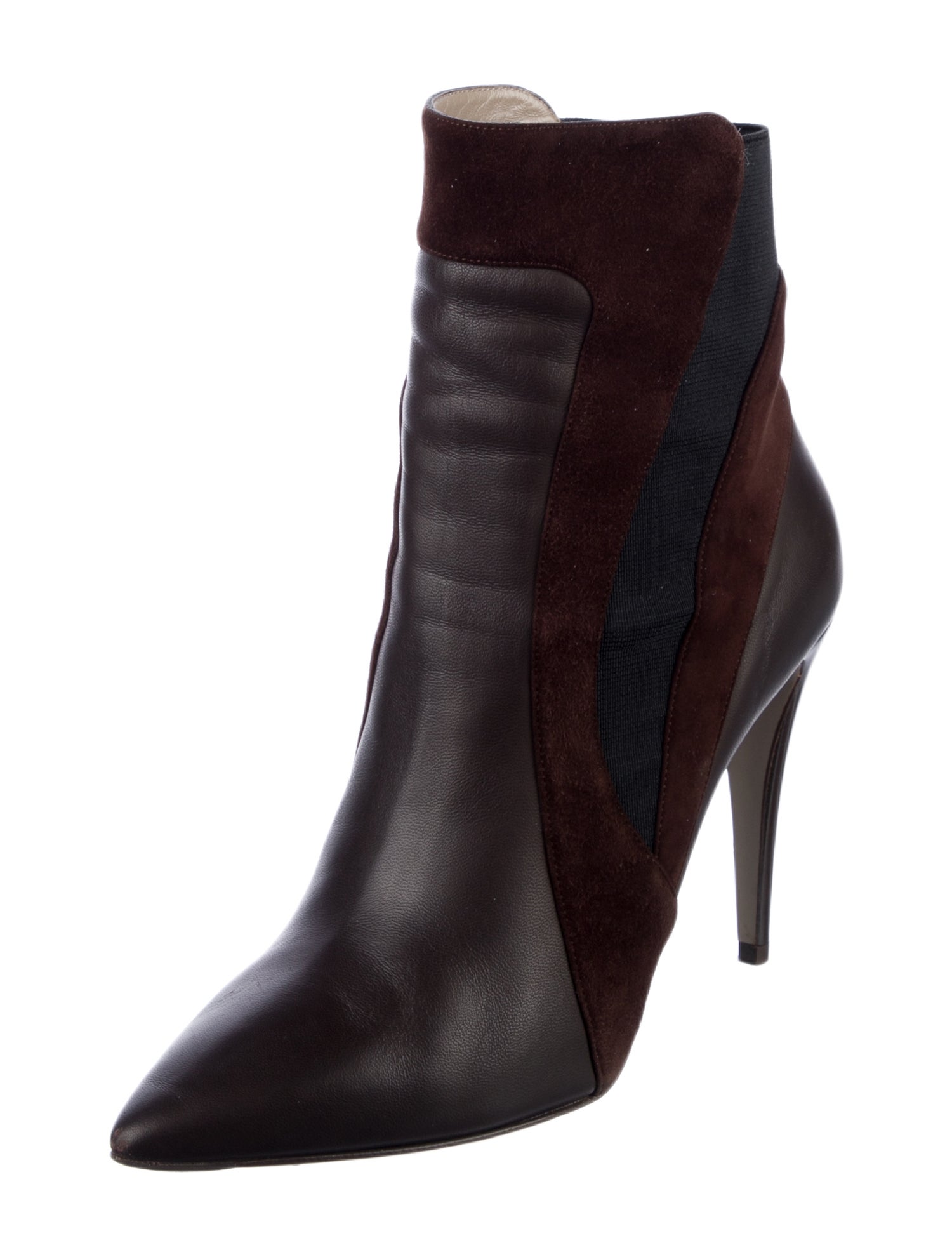 Calvin Klein Collection Leather Colorblock Pattern Boots