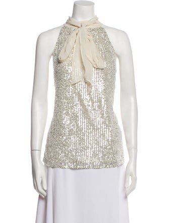 Calvin Klein Collection Mock Neck Sleeveless Top