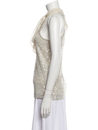 Calvin Klein Collection Mock Neck Sleeveless Top