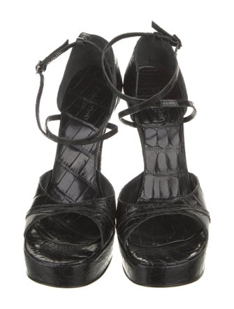 Calvin Klein Collection Embossed Leather Gladiator Sandals