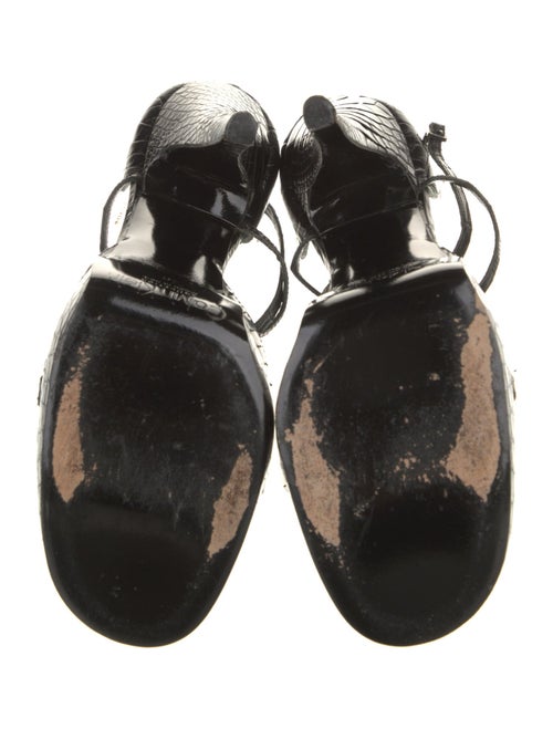 Calvin Klein Collection Embossed Leather Gladiator Sandals