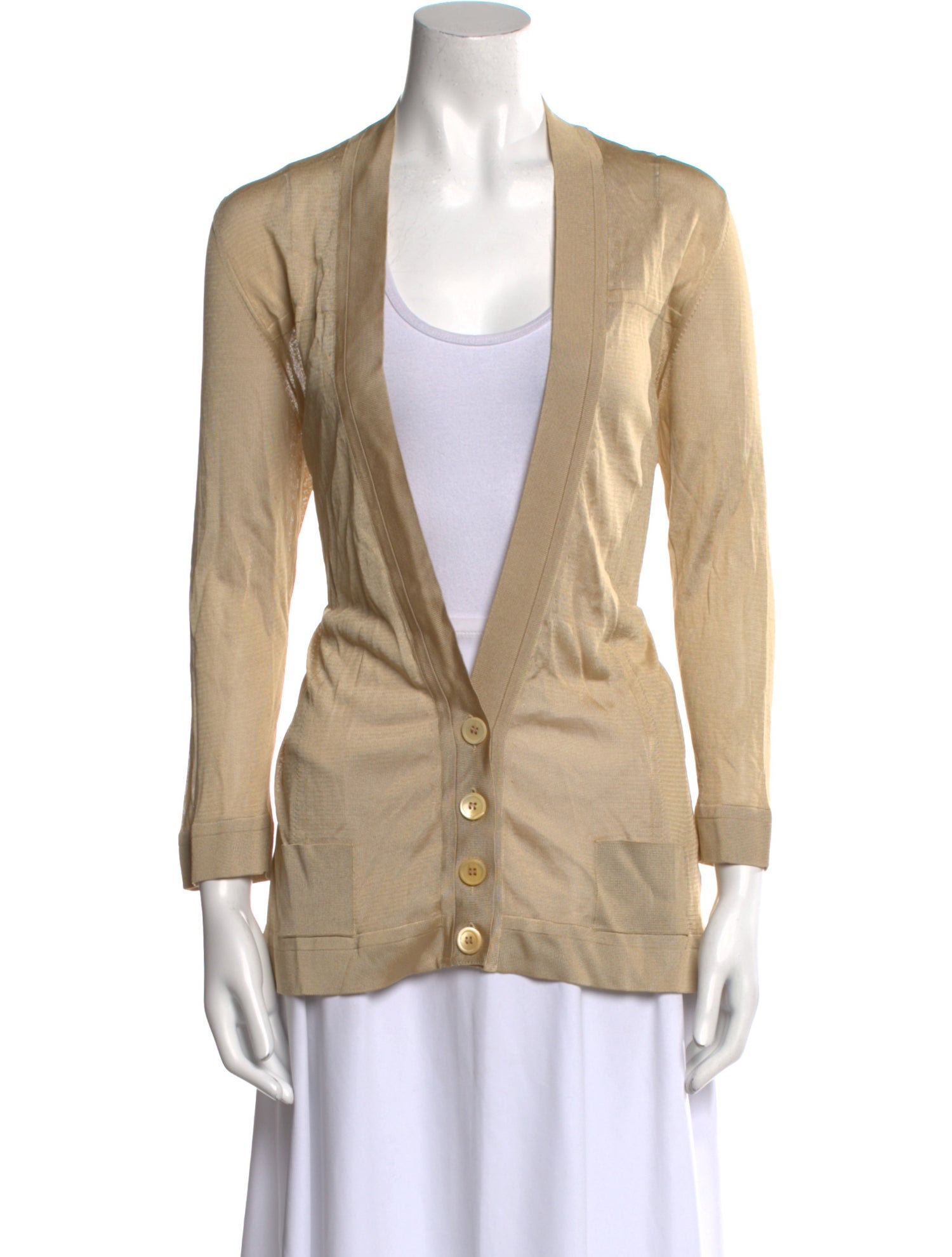 Calvin Klein Collection Plunge Neckline Sweater