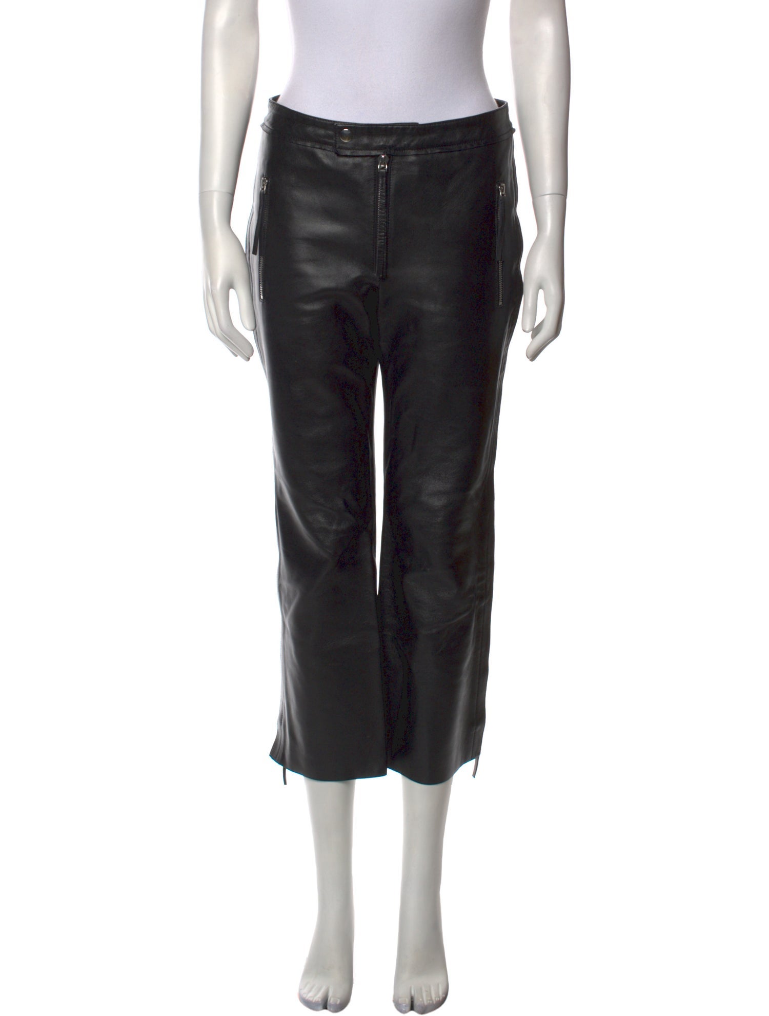 Calvin Klein Collection Lamb Leather Straight Leg Pants