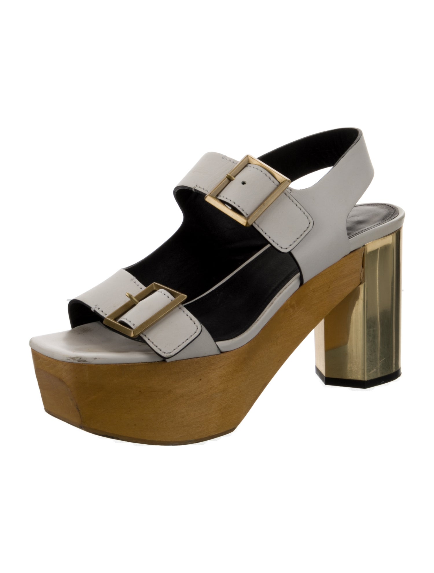 Calvin Klein Collection Leather Slingback Sandals