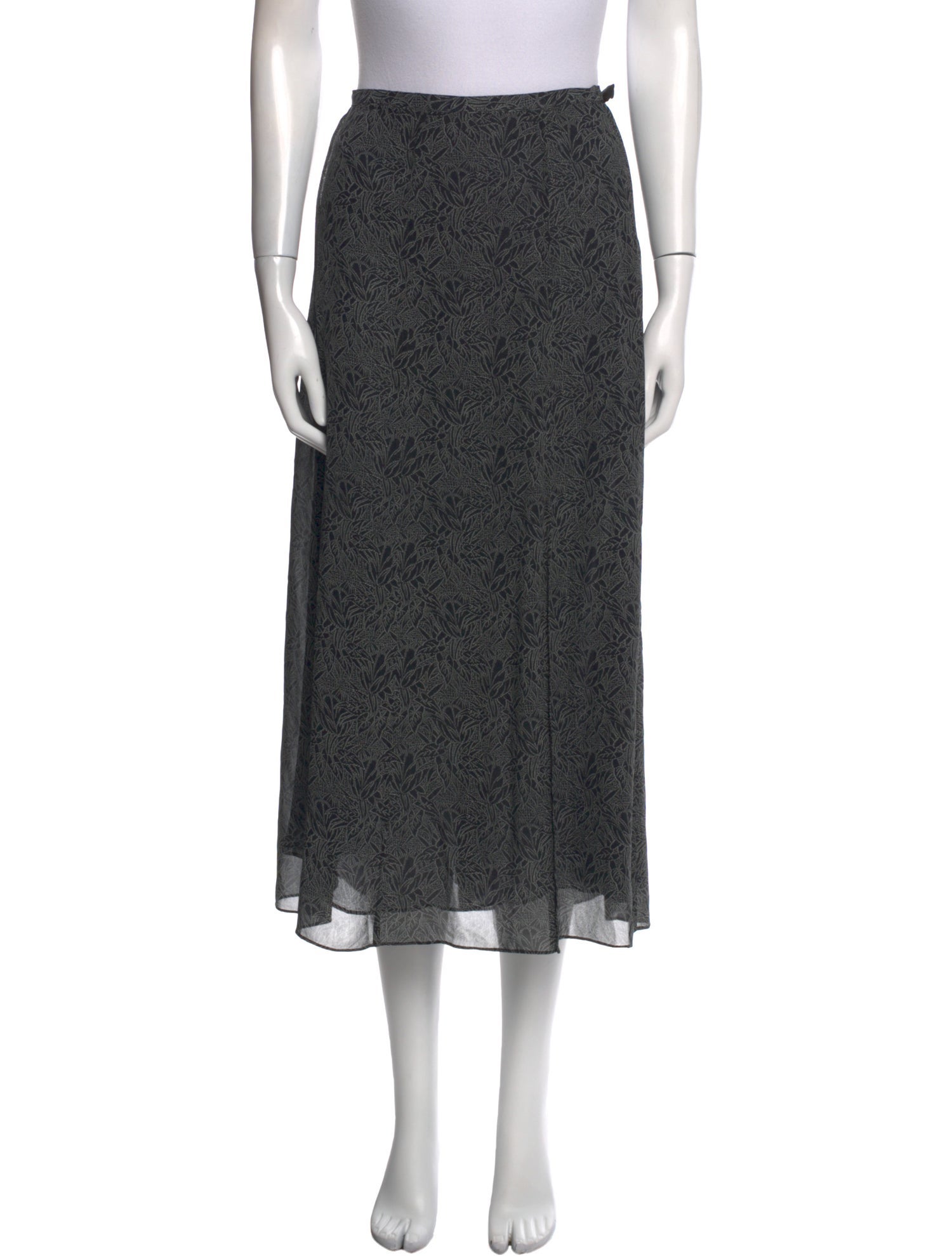 Calvin Klein Collection Silk Midi Length Skirt