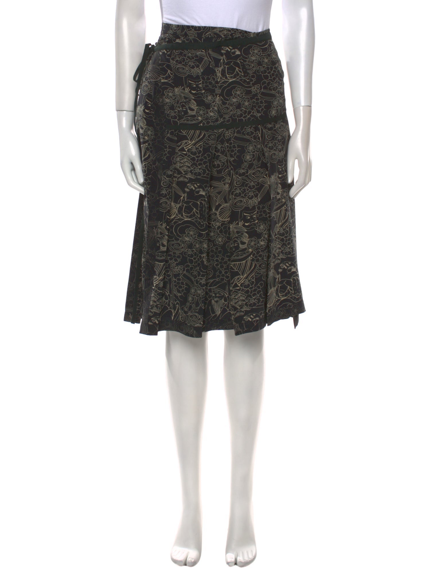 Calvin Klein Collection Silk Knee-Length Skirt