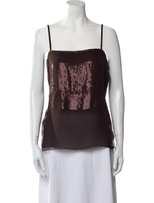 Calvin Klein Collection Square Neckline Sleeveless Top
