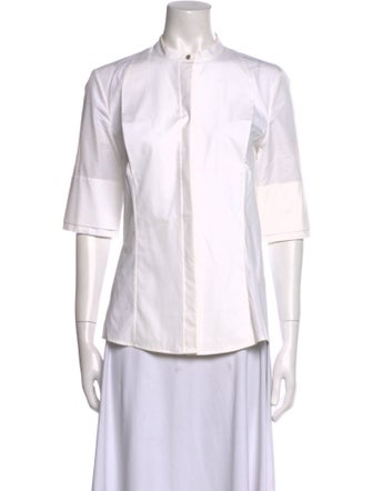 Calvin Klein Collection Three-Quarter Sleeve Button-Up Top