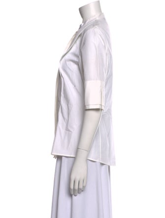 Calvin Klein Collection Three-Quarter Sleeve Button-Up Top