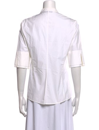 Calvin Klein Collection Three-Quarter Sleeve Button-Up Top