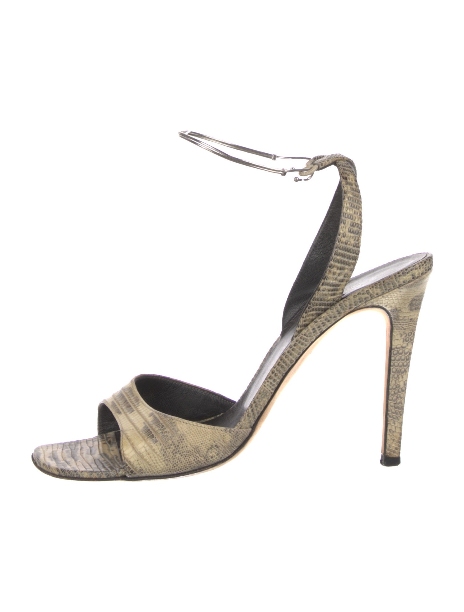 Calvin Klein Collection Snakeskin Animal Print Slingback Sandals