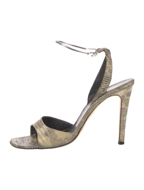 Calvin Klein Collection Snakeskin Animal Print Slingback Sandals