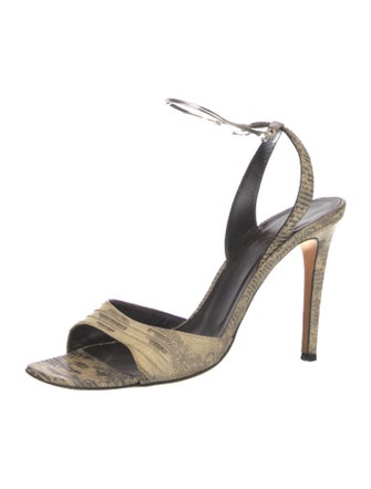 Calvin Klein Collection Snakeskin Animal Print Slingback Sandals