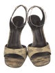 Calvin Klein Collection Snakeskin Animal Print Slingback Sandals