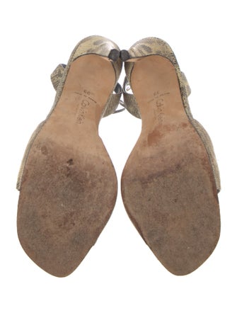 Calvin Klein Collection Snakeskin Animal Print Slingback Sandals