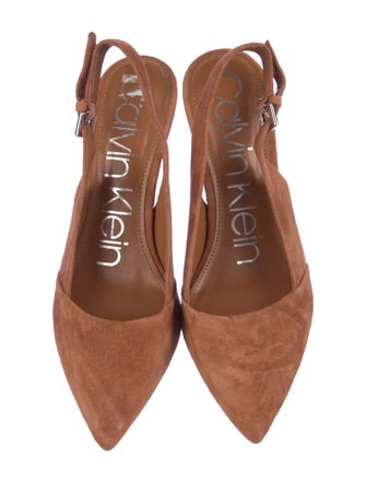 Calvin Klein Collection Suede Slingback Pumps