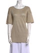 Calvin Klein Collection Linen Scoop Neck T-Shirt
