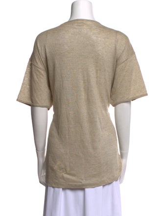 Calvin Klein Collection Linen Scoop Neck T-Shirt