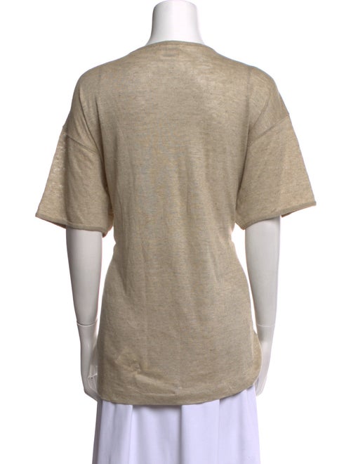 Calvin Klein Collection Linen Scoop Neck T-Shirt