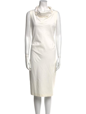 Calvin Klein Collection Cowl Neck Midi Length Dress