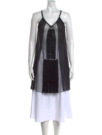 Calvin Klein Collection Silk Graphic Print Tunic