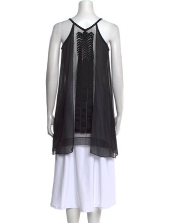 Calvin Klein Collection Silk Graphic Print Tunic