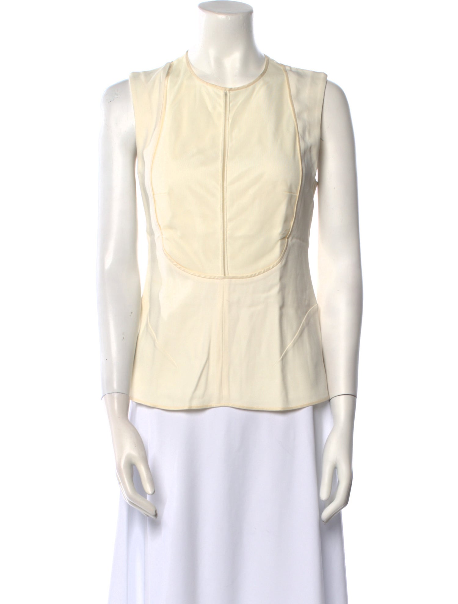 Calvin Klein Collection Silk Crew Neck Top