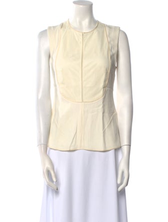 Calvin Klein Collection Silk Crew Neck Top